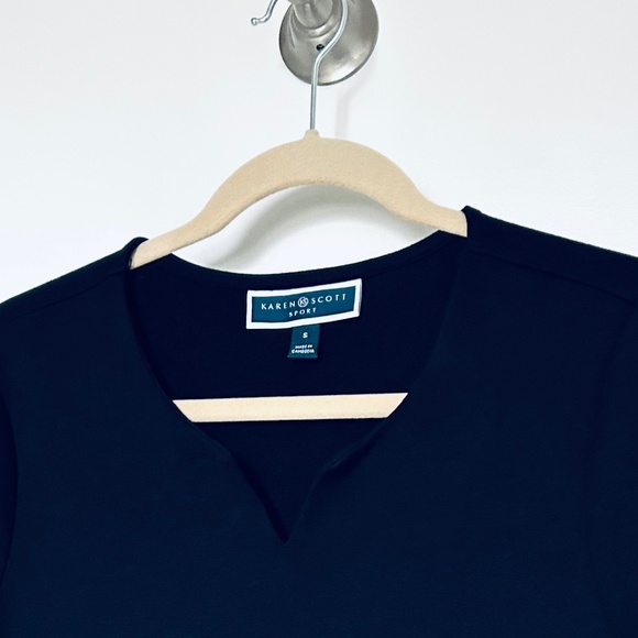 Karen Scott Black with flower embroidery Dress - Picture 8 of 9